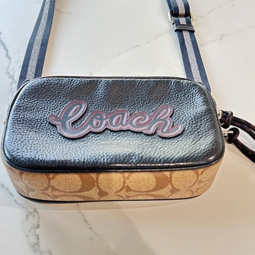 Coach Black Crossbody Bag with Pink Logo - Picture 2 of 7